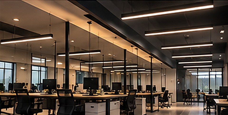 Ofis layihəsində xətti işıqlandırma həlli